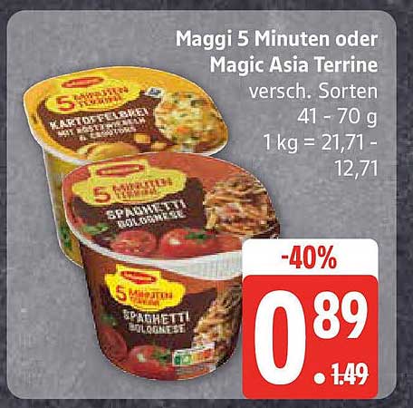 Maggi 5 Minuten oder Magic Asia Terrine