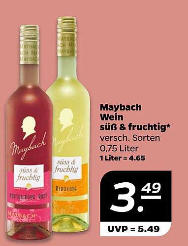 Maybach Wein süß & fruchtig 0,75 Liter