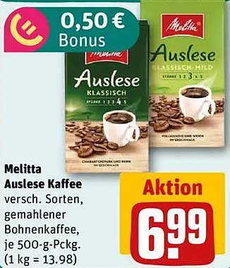 Melitta Auslese Kaffee verschiedene Sorten 500 g