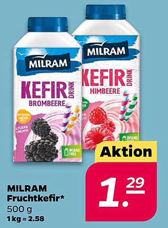 MILRAM Fruchtkefir (500 g) - Himbeere und Brombeere