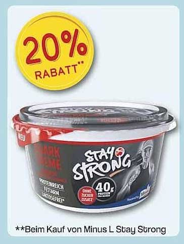 Minus L Stay Strong - 20% Rabatt auf Proteinreiches Fettarmer Laktosefreier Spread
