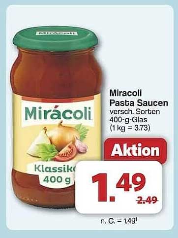 Mirácoli Pasta Saucen verschiedene Sorten
