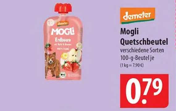 Mogli Quetschbeutel Erdbeere 100 g - verschiedene Sorten