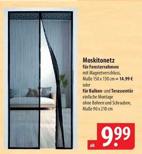 Moskitonetz für Fensterrahmen und Balkon- und Terrassentür