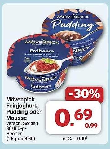 Mövenpick Feinjoghurt, Pudding oder Mousse - 30% Rabatt