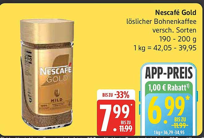 Nescafé Gold löslicher Bohnenkaffee versch. Sorten
