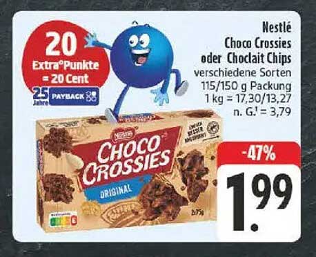 Nestlé Choco Crossies oder Choclat Chips - Verschiedene Sorten