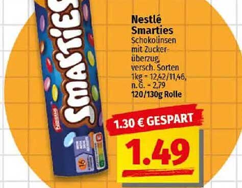 Nestlé Smarties Schokolinsen mit Zuckerüberzug