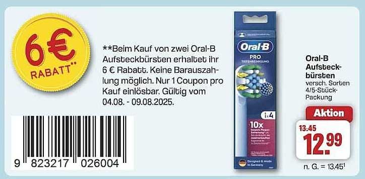 Oral-B Aufsteckbürsten 4/5 Stück Packung
