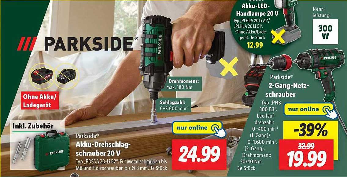 PARKSIDE® Akku-Drehschlagschrauber 20 V
