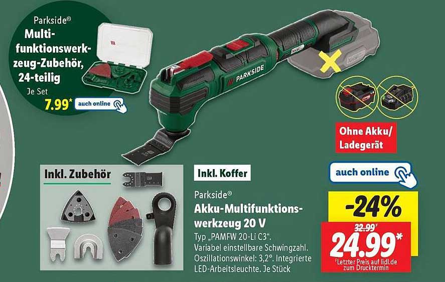 Parkside® Akku-Multifunktionswerkzeug 20 V