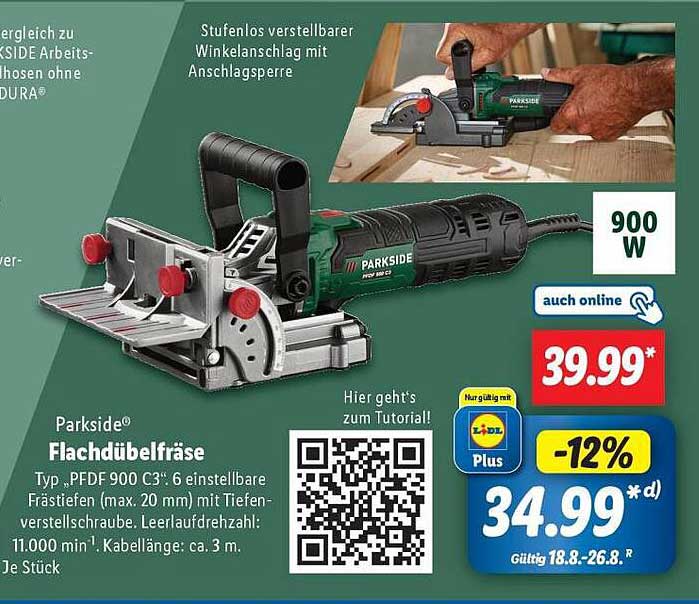 Parkside® Flachdübelfräse Typ ‚PFDF 900 C3‘