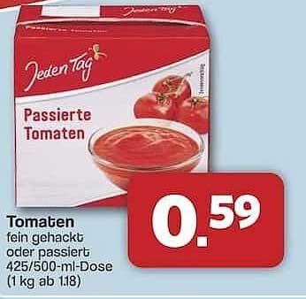 Passierte Tomaten von Jeden Tag – Fein gehackt oder passiert 425/500-ml-Dose