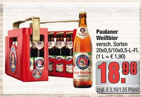 Paulaner Weißbier 20x0,5L (verschiedene Sorten)