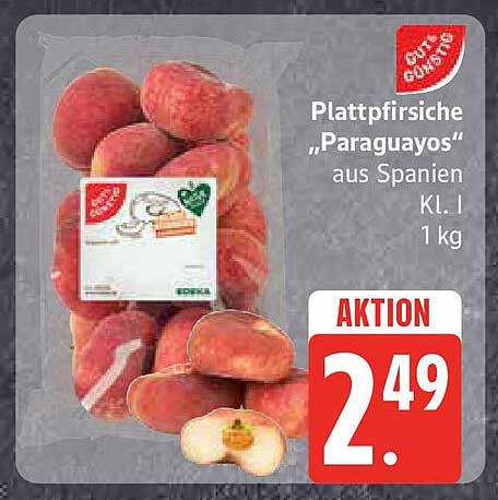 Plattpfirsiche "Paraguayos" aus Spanien Kl. I 1 kg
