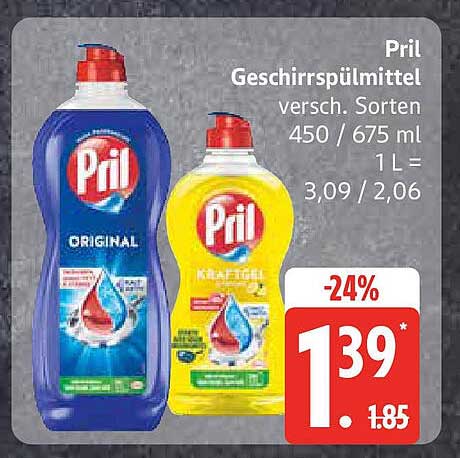 Pril Geschirrspülmittel - verschiedene Sorten 450 / 675 ml