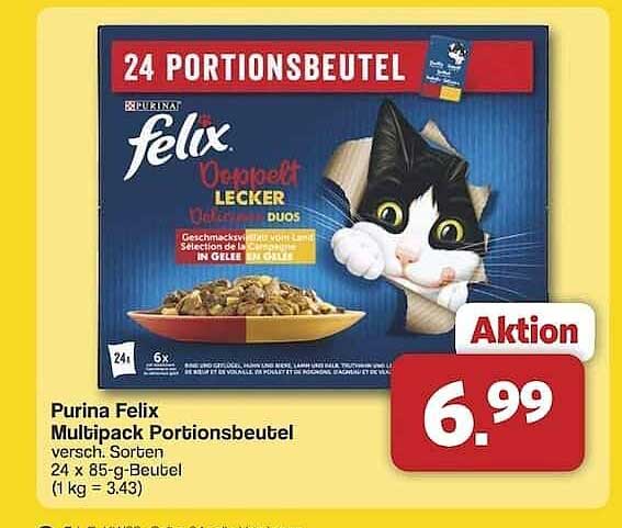 Purina Felix Multipack Portionsbeutel, 24 x 85 g