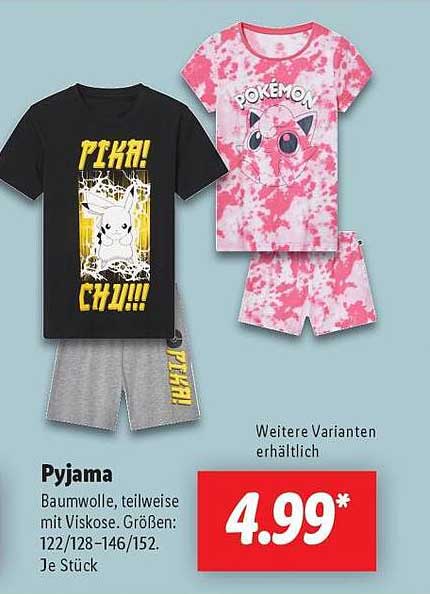 Pyjama mit Pokémon-Motiven