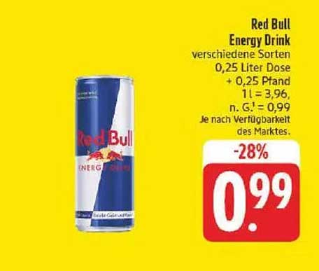 Red Bull Energy Drink verschiedene Sorten 0,25 Liter Dose