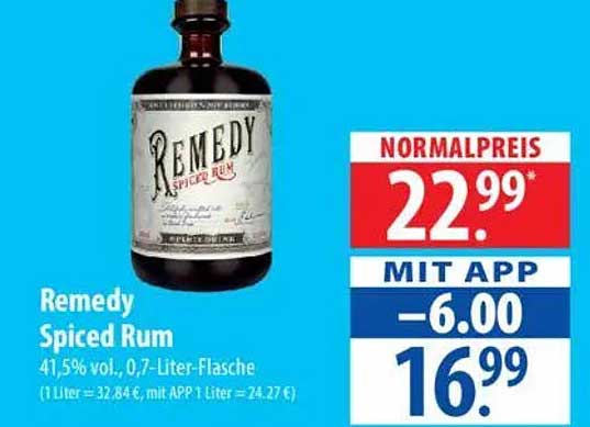 Remedy Spiced Rum 0,7-Liter-Flasche