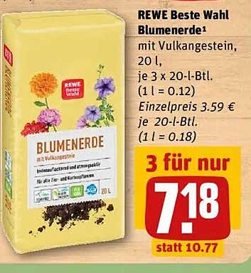 REWE Beste Wahl Blumenerde mit Vulkanstein, 20 l