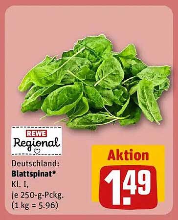 REWE Regional Blattspinat – Kl. I (je 250-g-Packung)