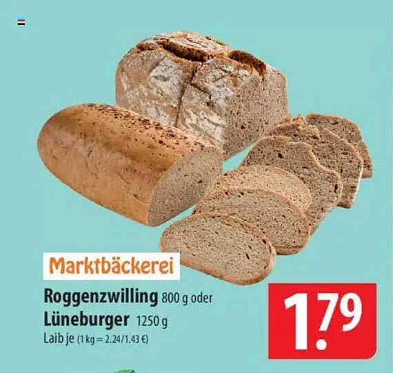 Roggenzwilling 800 g oder Lüneburger 1250 g