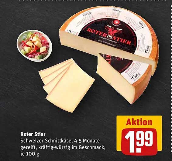 Roter Stier - Schweizer Schnittkäse, 4-5 Monate gereift