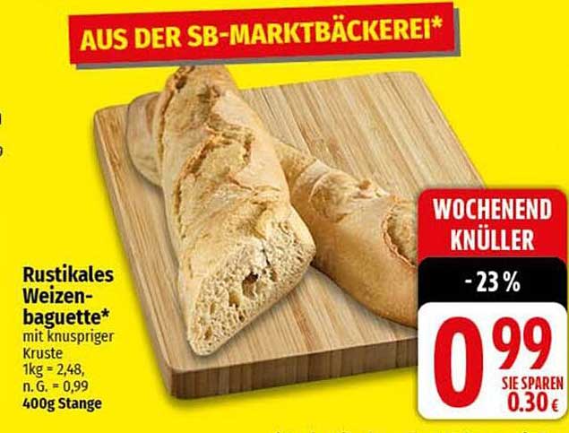 Rustikales Weizenbaguette mit knuspriger Kruste