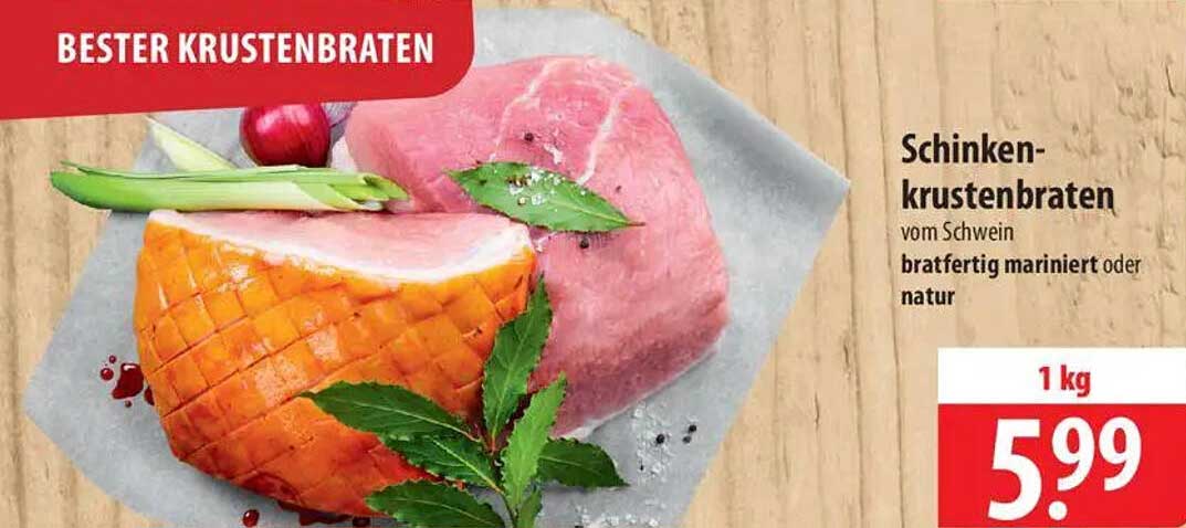 Schinkenkrustenbraten vom Schwein, bratfertig mariniert oder natur