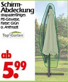 Schirm-Abdeckung stapazierfähiges PE-Gewebe, Farbe: Grün o. Anthrazit
