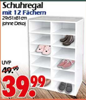 Schuhregal mit 12 Fächern