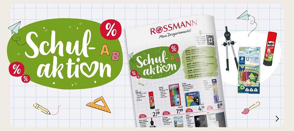 Schulaktion bei Rossmann: Tolle Angebote für die Schule