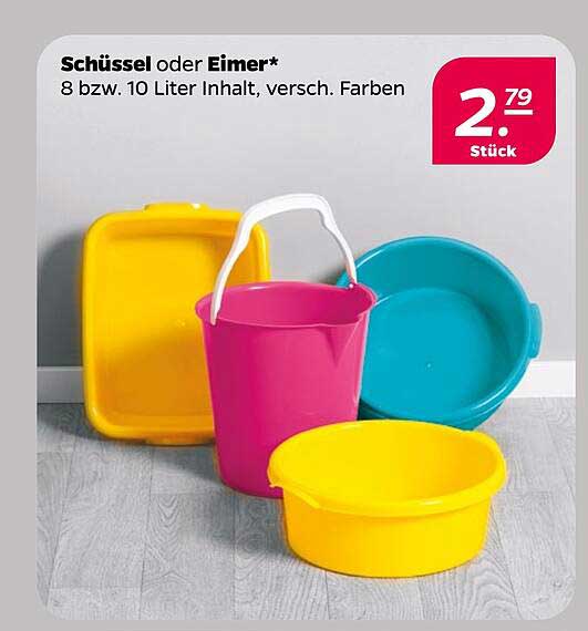Schüssel oder Eimer* 8 bzw. 10 Liter Inhalt, verschiedene Farben