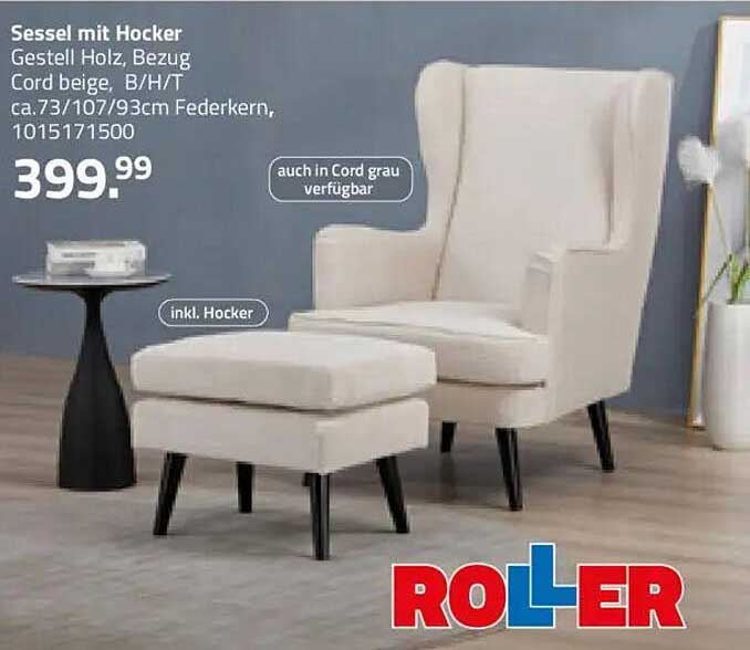 Sessel mit Hocker