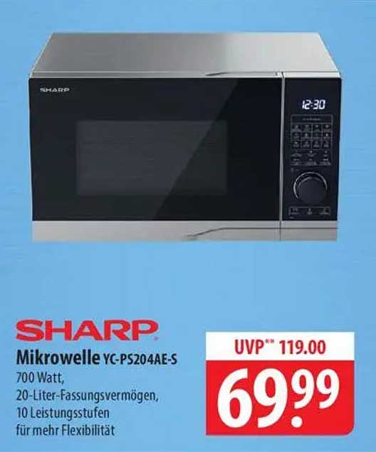 SHARP Mikrowelle YC-PS204AE-S