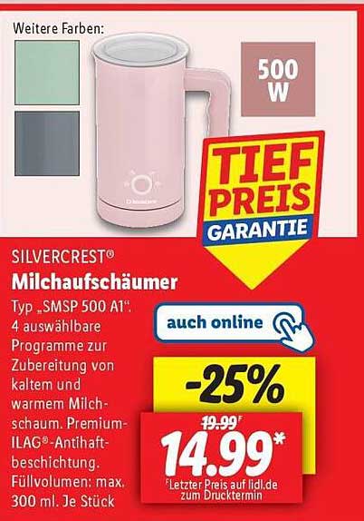 SILVERCREST® Milchschaumjäger Typ „SMSP 500 A1“