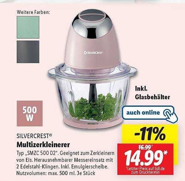 SILVERCREST® Multizerkleinerer Typ „SMZC 500 D2“