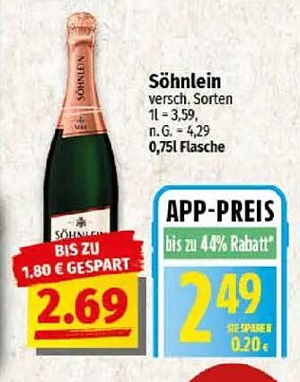 Söhnelin Sekt, 0,75 l Flasche - vielseitig und frisch