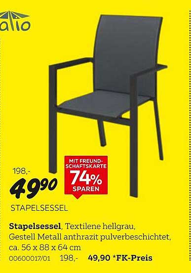 Stapelsessel hellgrau mit Metallgestell