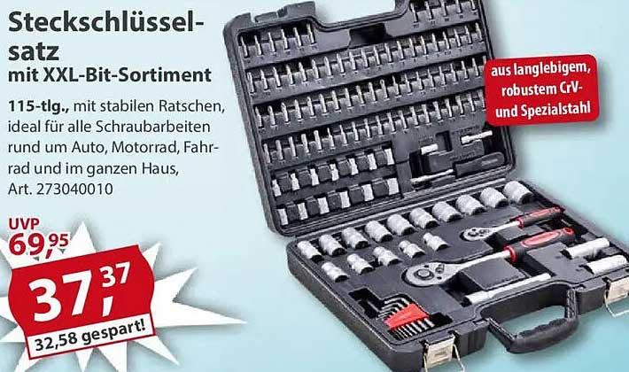 Steckschlüsselsatz mit XXL-Bit-Sortiment