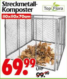 Streckmetall-Komposter 80x80x70cm von Top Flora
