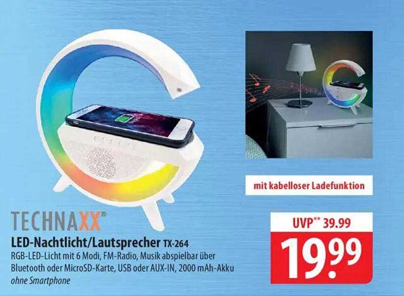 TECHNAXX LED-Nachtlicht/Lautsprecher TX-264