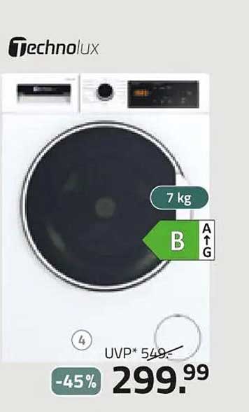 Technolux Waschmaschine 7 kg - B Energieeffizienzklasse