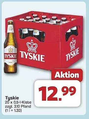 Tyskie Bier 20 x 0,5 l-Kiste zum Aktionspreis