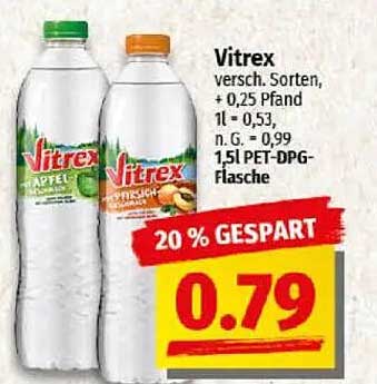 Vitrex 1,5l PET-DPG-Flasche in verschiedenen Sorten