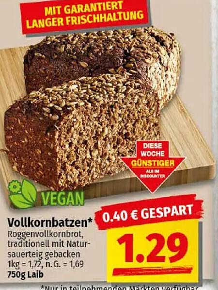 Vollkornbatzen - Roggenvollkornbrot, traditionell mit Sauerteig gebacken