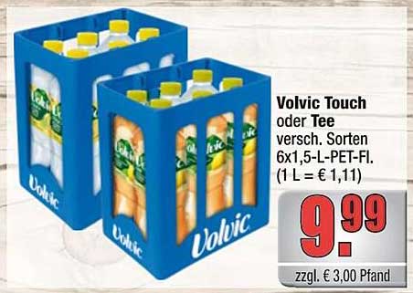 Volvic Touch oder Tee 6x1,5-L-PET-Flasche