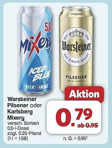 Warsteiner Pilsener oder Karlsberg Mixery 0,5l-Dose