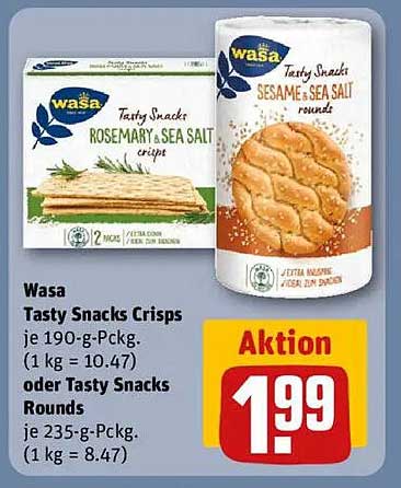 Wasa Tasty Snacks Crisps und Rounds im Angebot